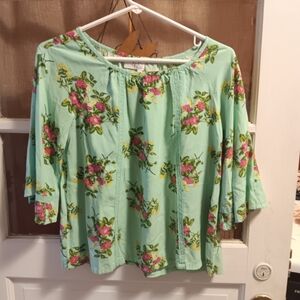 Floral Mint Green Blouse